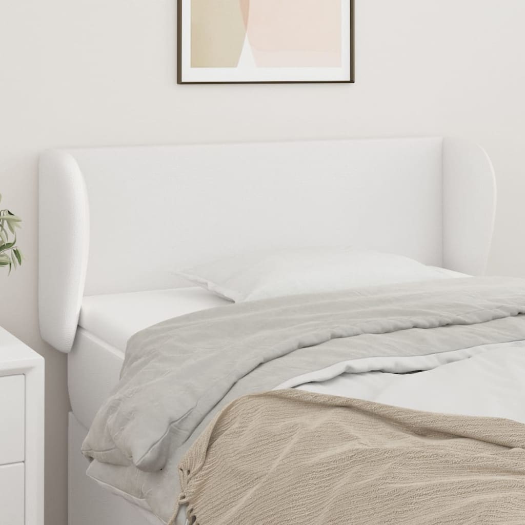 vidaXL Kopfteil mit Ohren Weiß 103x23x78/88 cm Kunstleder