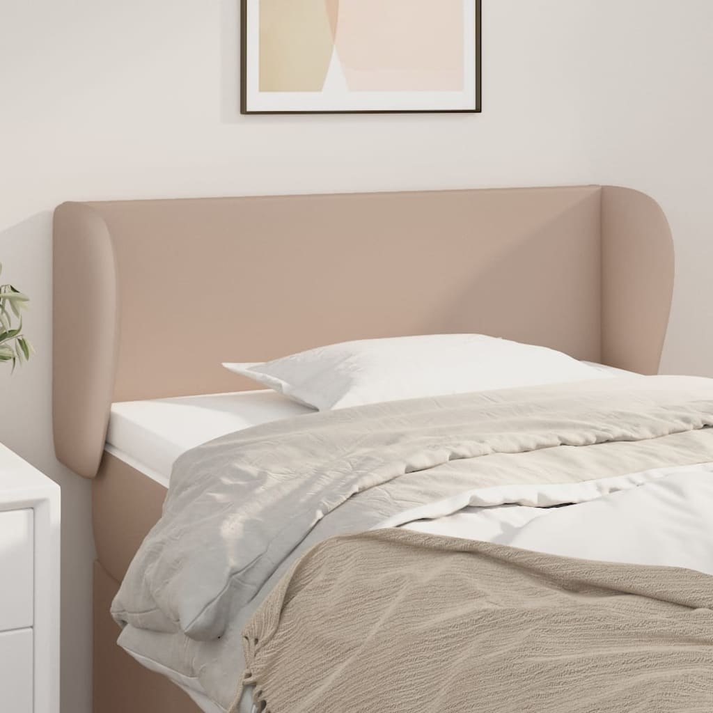 vidaXL Kopfteil mit Ohren Cappuccino-Braun 103x23x78/88 cm Kunstleder