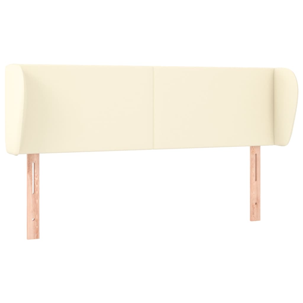 vidaXL Kopfteil mit Ohren Creme 147x23x78/88 cm Kunstleder