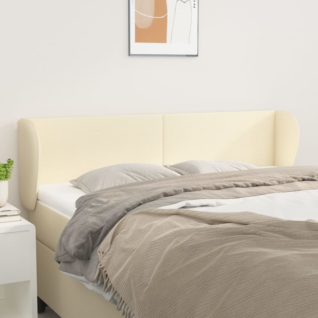 vidaXL Kopfteil mit Ohren Creme 147x23x78/88 cm Kunstleder