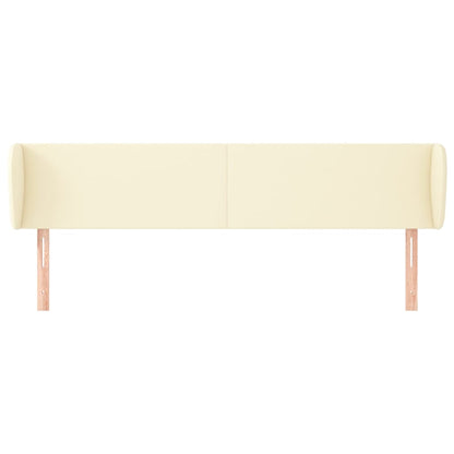 vidaXL Kopfteil mit Ohren Creme 163x23x78/88 cm Kunstleder
