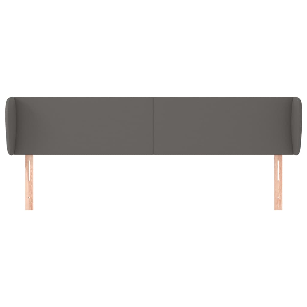 vidaXL Kopfteil mit Ohren Grau 163x23x78/88 cm Kunstleder