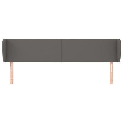 vidaXL Kopfteil mit Ohren Grau 163x23x78/88 cm Kunstleder