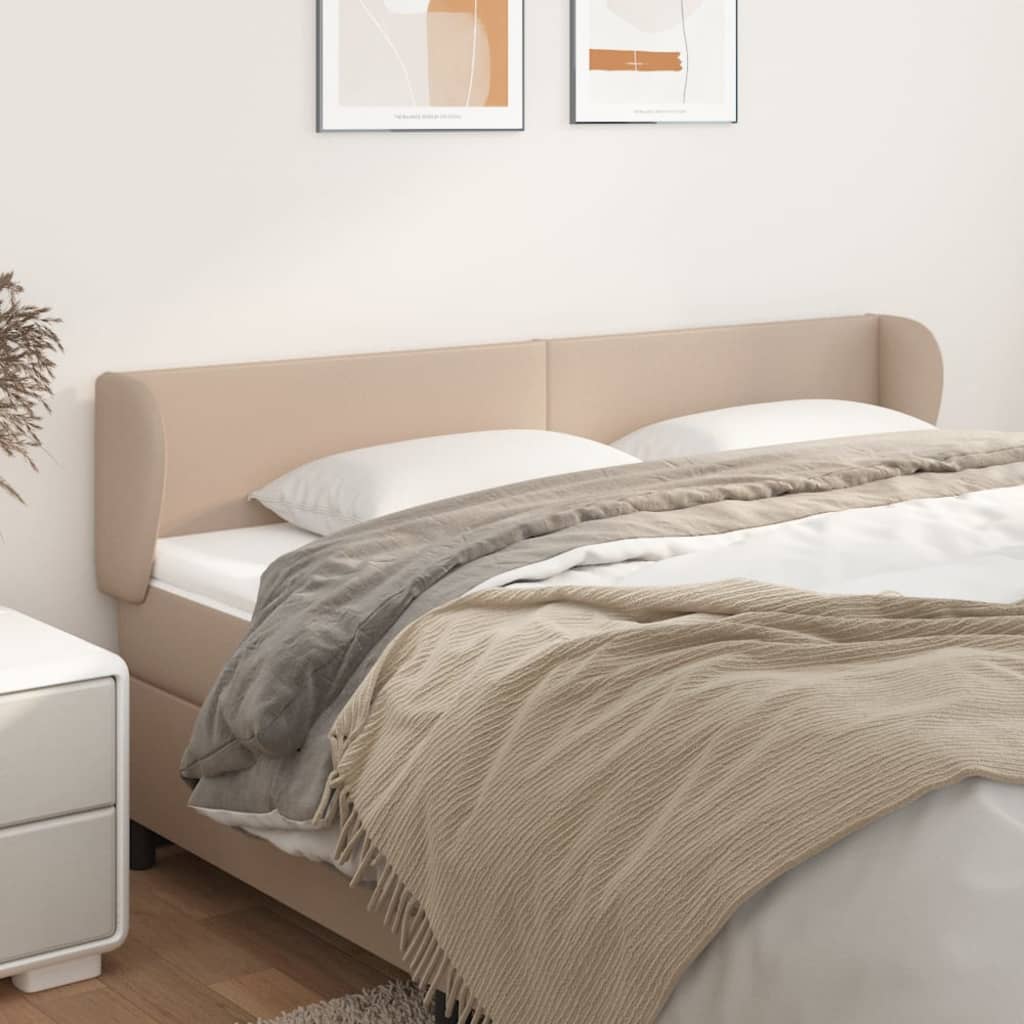 vidaXL Kopfteil mit Ohren Cappuccino-Braun 163x23x78/88 cm Kunstleder