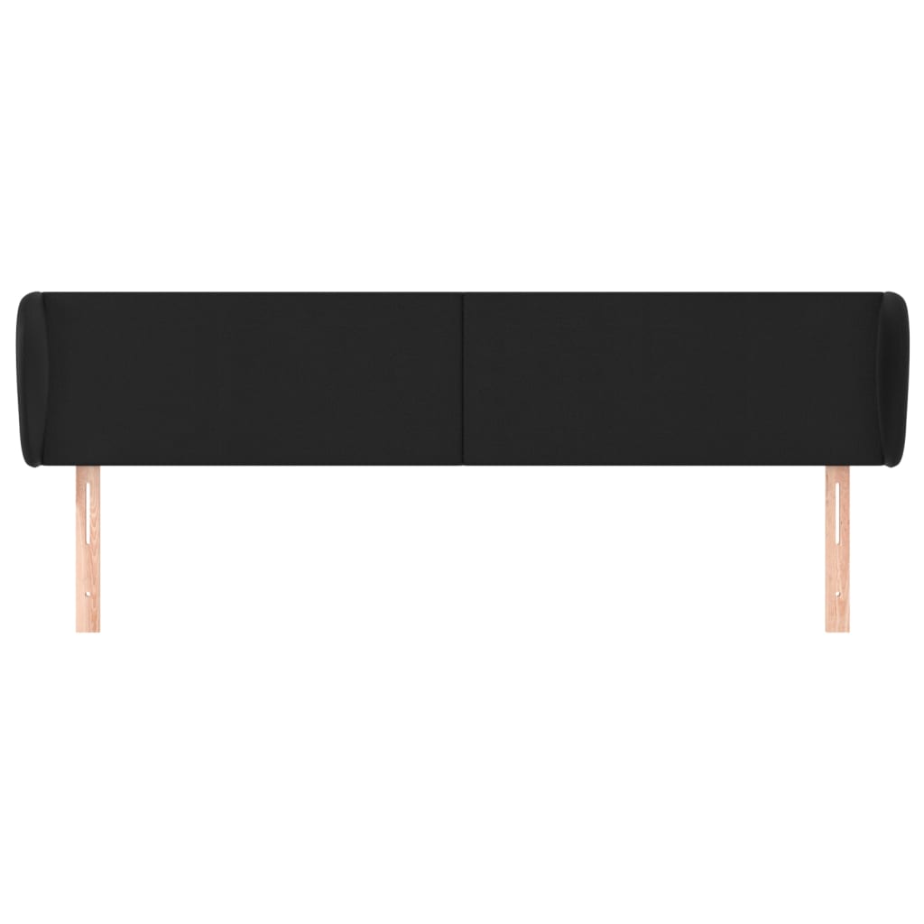 vidaXL Kopfteil mit Ohren Schwarz 183x23x78/88 cm Kunstleder