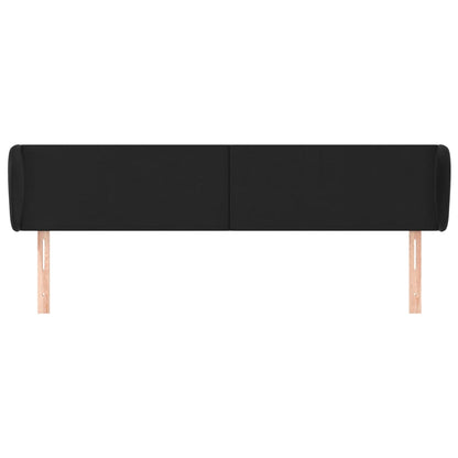 vidaXL Kopfteil mit Ohren Schwarz 203x23x78/88 cm Kunstleder