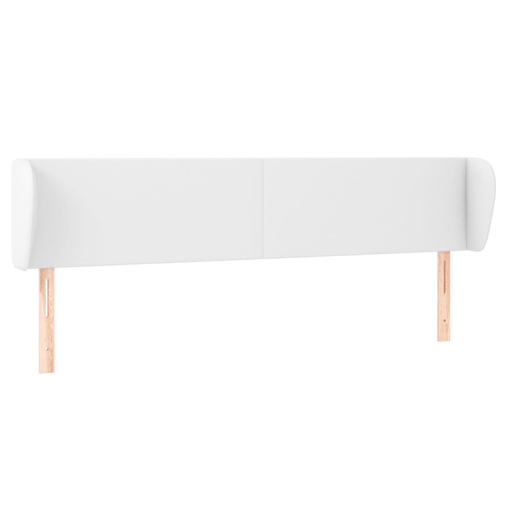 vidaXL Kopfteil mit Ohren Weiß 203x23x78/88 cm Kunstleder