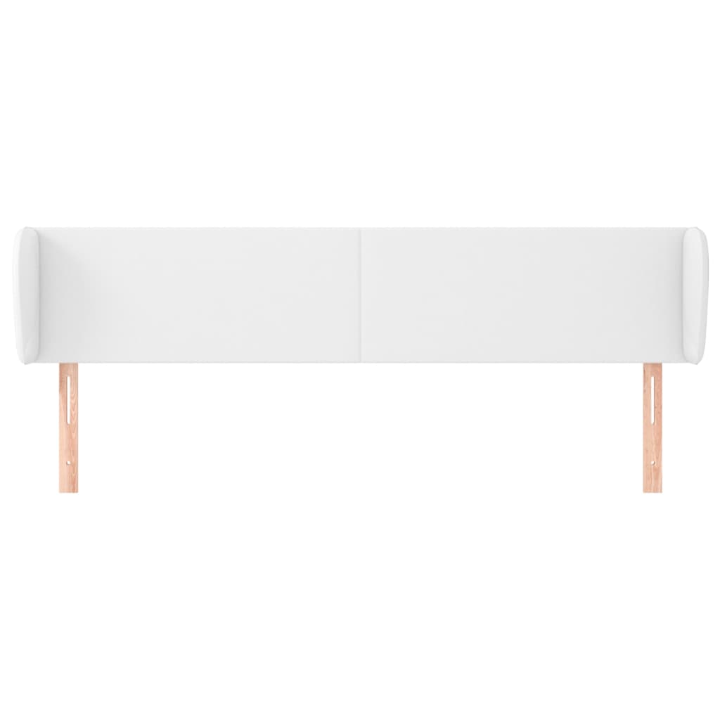 vidaXL Kopfteil mit Ohren Weiß 203x23x78/88 cm Kunstleder