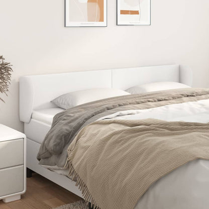 vidaXL Kopfteil mit Ohren Weiß 203x23x78/88 cm Kunstleder