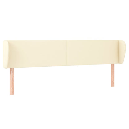 vidaXL Kopfteil mit Ohren Creme 203x23x78/88 cm Kunstleder