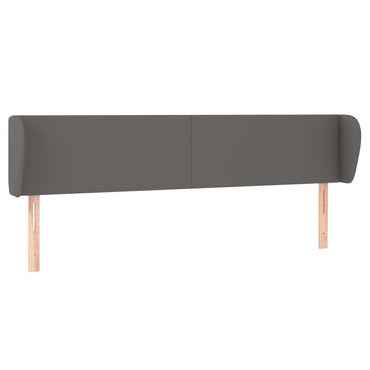 vidaXL Kopfteil mit Ohren Grau 203x23x78/88 cm Kunstleder
