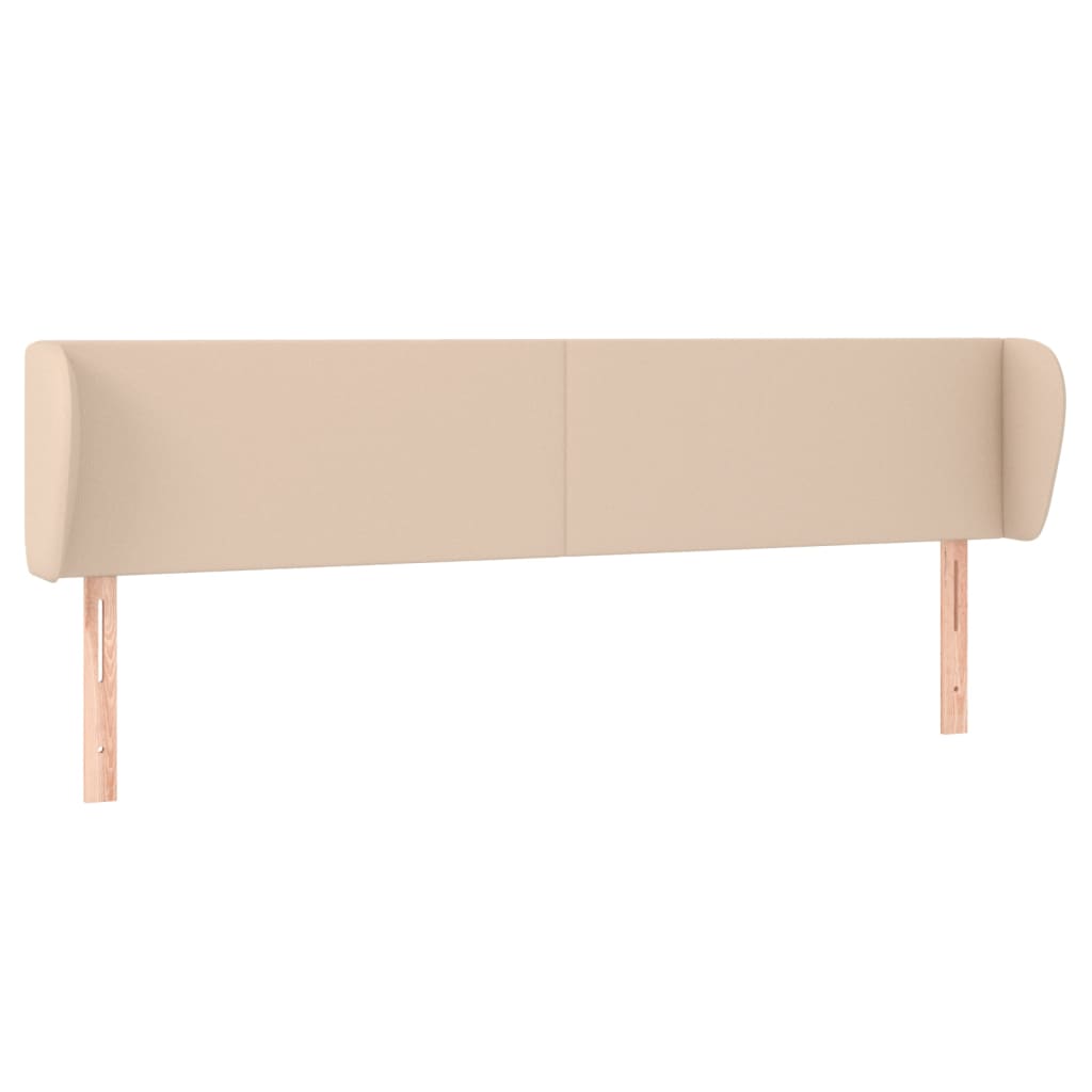 vidaXL Kopfteil mit Ohren Cappuccino-Braun 203x23x78/88 cm Kunstleder