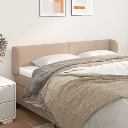 vidaXL Kopfteil mit Ohren Cappuccino-Braun 203x23x78/88 cm Kunstleder