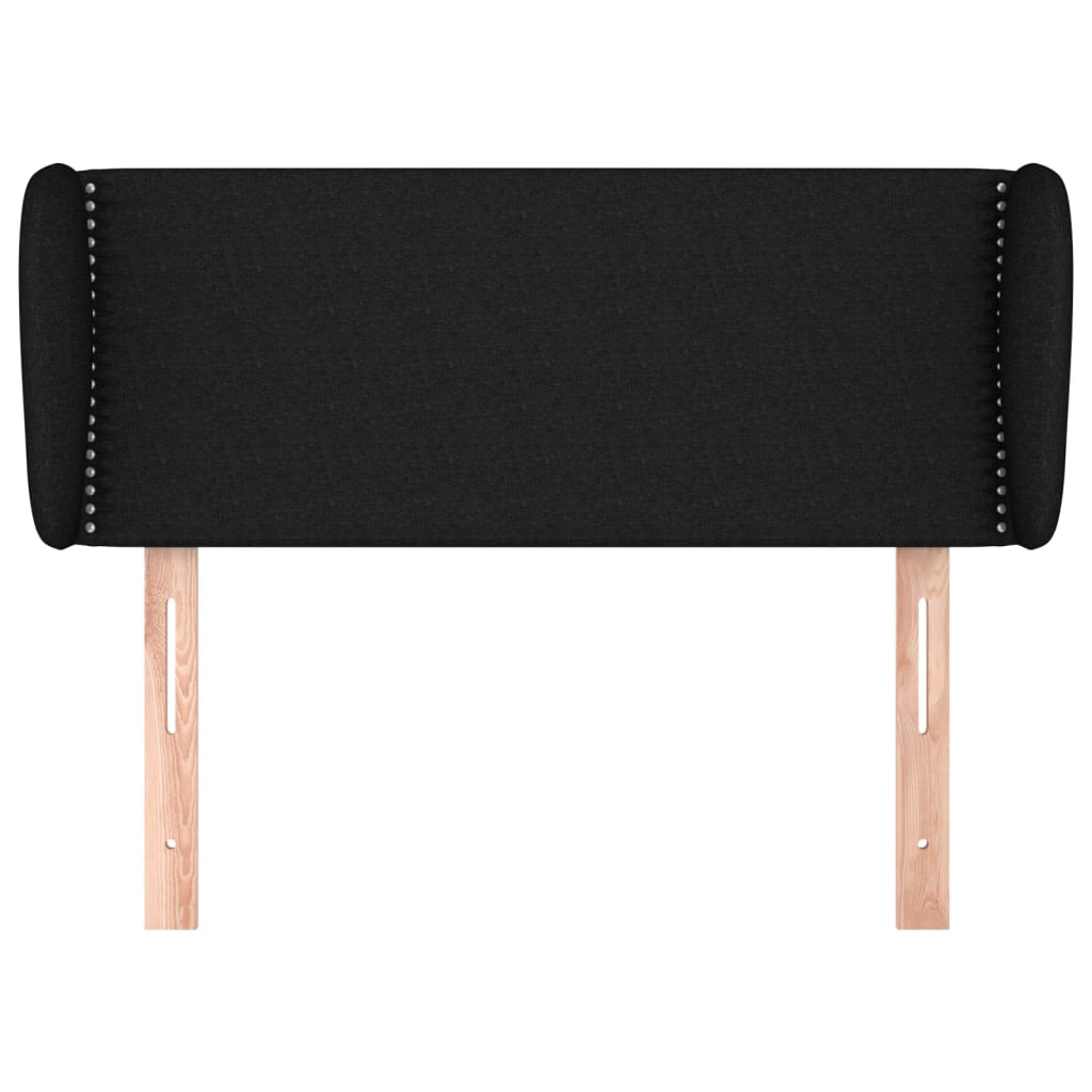 vidaXL Kopfteil mit Ohren Schwarz 93x23x78/88 cm Stoff