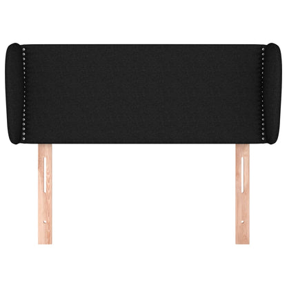 vidaXL Kopfteil mit Ohren Schwarz 93x23x78/88 cm Stoff