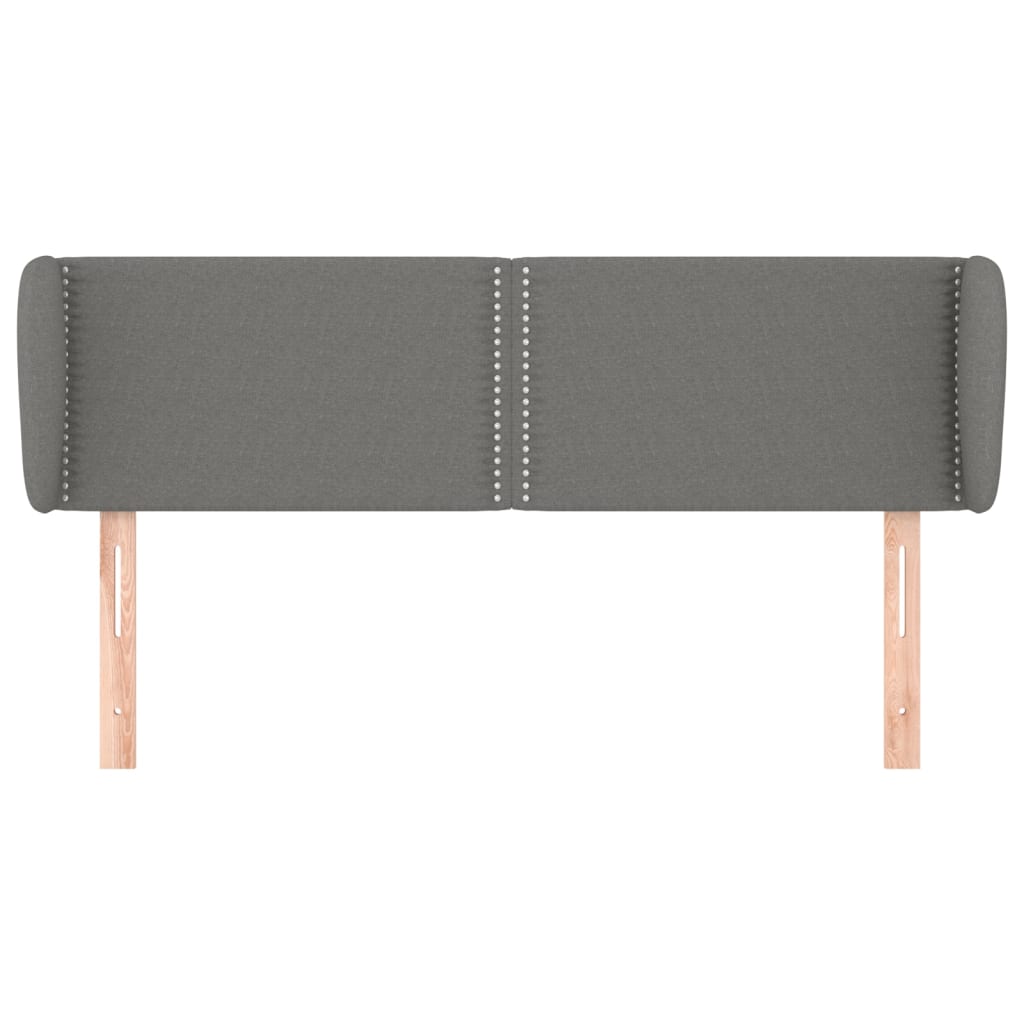 vidaXL Kopfteil mit Ohren Dunkelgrau 147x23x78/88 cm Stoff