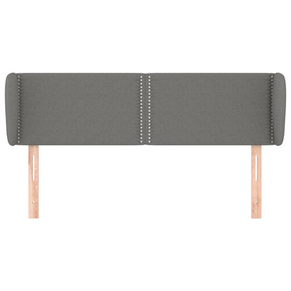 vidaXL Kopfteil mit Ohren Dunkelgrau 147x23x78/88 cm Stoff