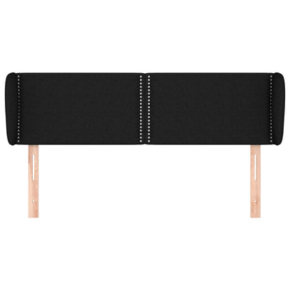 vidaXL Kopfteil mit Ohren Schwarz 147x23x78/88 cm Stoff
