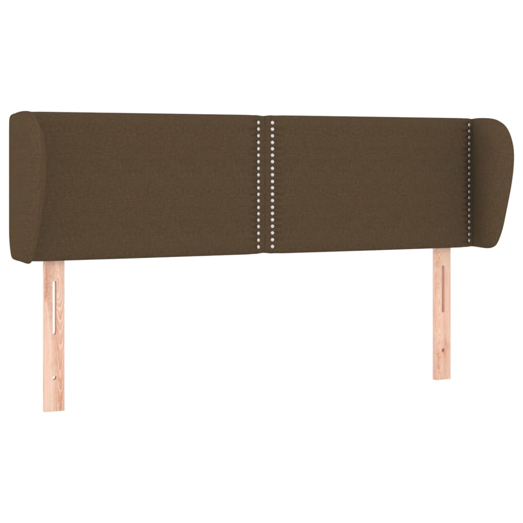vidaXL Kopfteil mit Ohren Dunkelbraun 147x23x78/88 cm Stoff