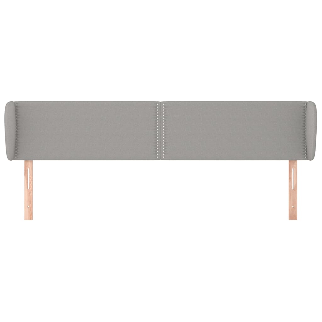 vidaXL Kopfteil mit Ohren Hellgrau 203x23x78/88 cm Stoff