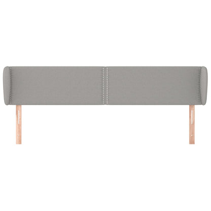 vidaXL Kopfteil mit Ohren Hellgrau 203x23x78/88 cm Stoff