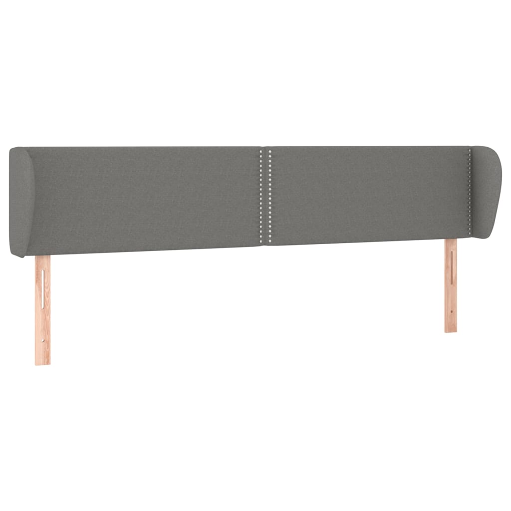 vidaXL Kopfteil mit Ohren Dunkelgrau 203x23x78/88 cm Stoff
