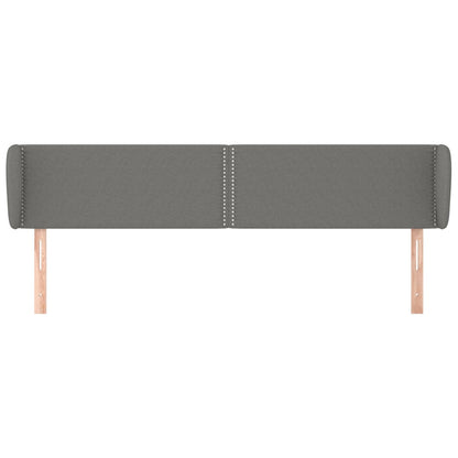vidaXL Kopfteil mit Ohren Dunkelgrau 203x23x78/88 cm Stoff