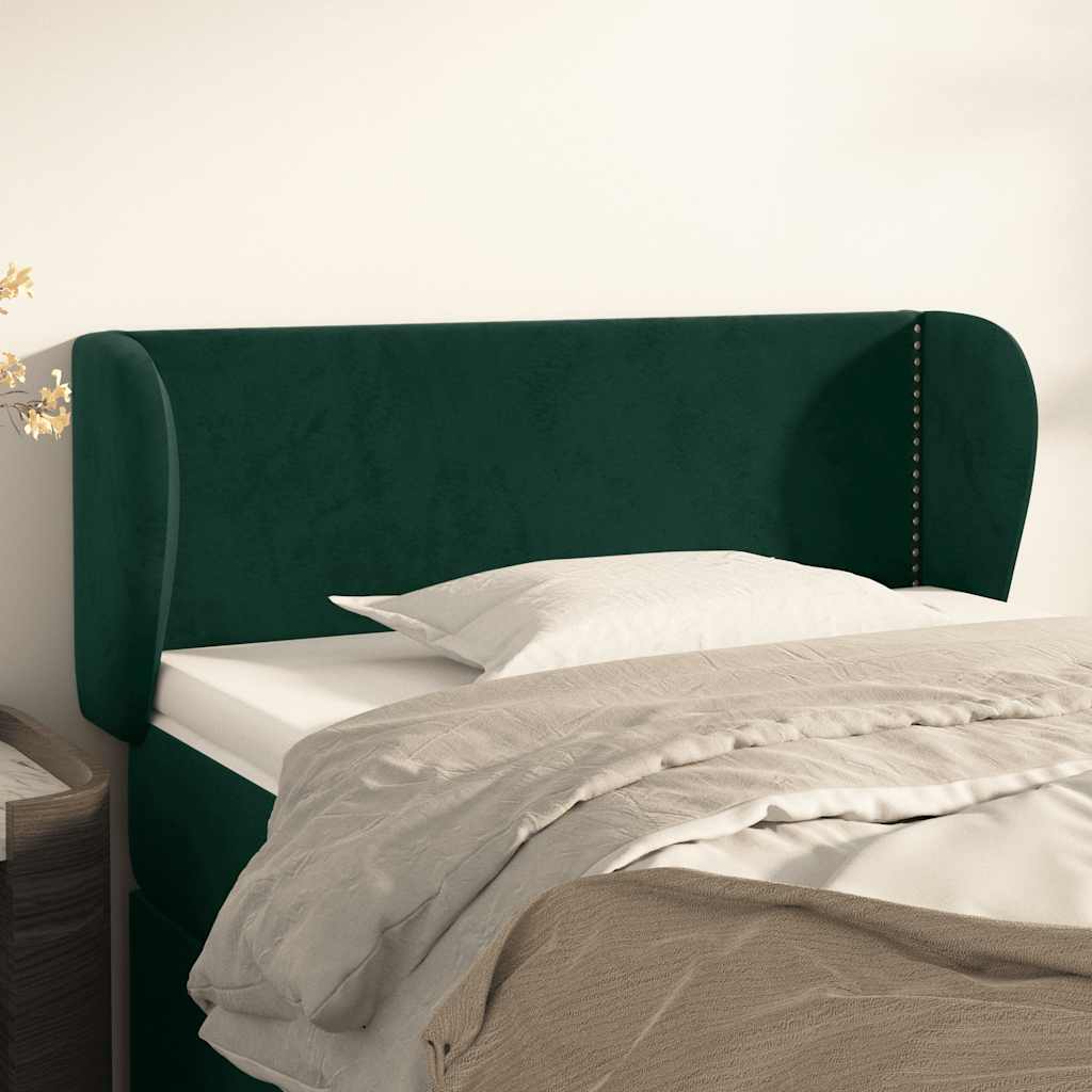 vidaXL Kopfteil mit Ohren Dunkelgrün 83x23x78/88 cm Samt
