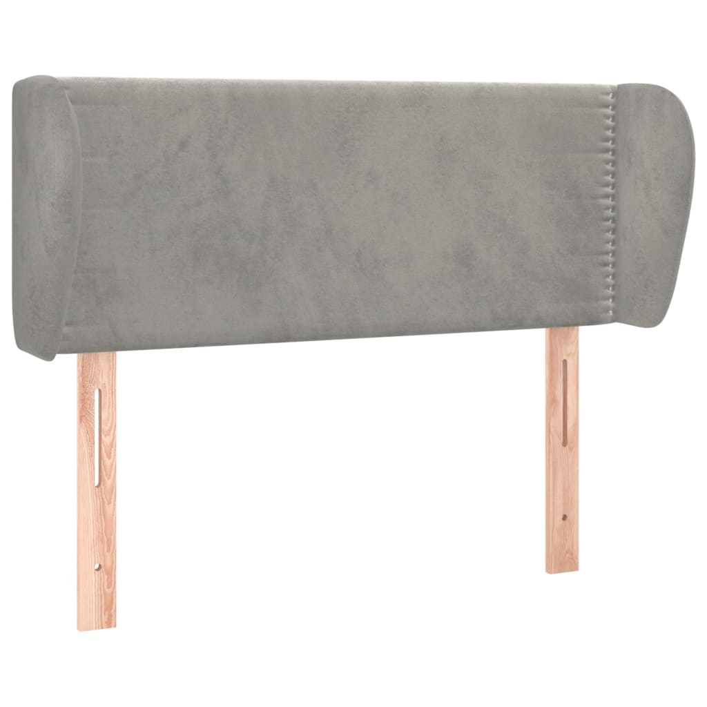 vidaXL Kopfteil mit Ohren Hellgrau 93x23x78/88 cm Samt