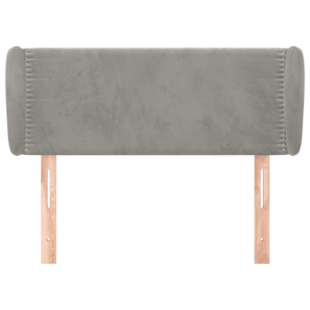 vidaXL Kopfteil mit Ohren Hellgrau 93x23x78/88 cm Samt