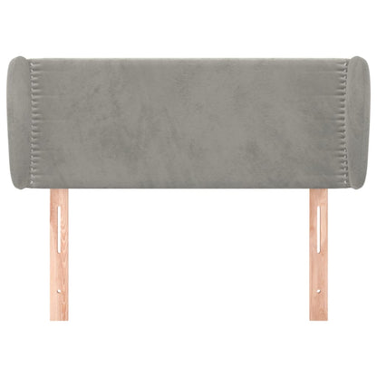 vidaXL Kopfteil mit Ohren Hellgrau 93x23x78/88 cm Samt