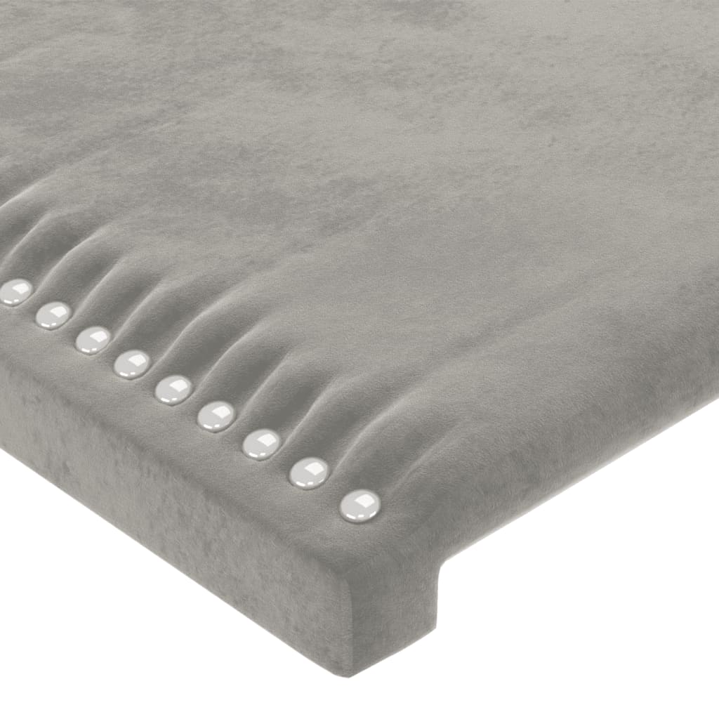 vidaXL Kopfteil mit Ohren Hellgrau 93x23x78/88 cm Samt