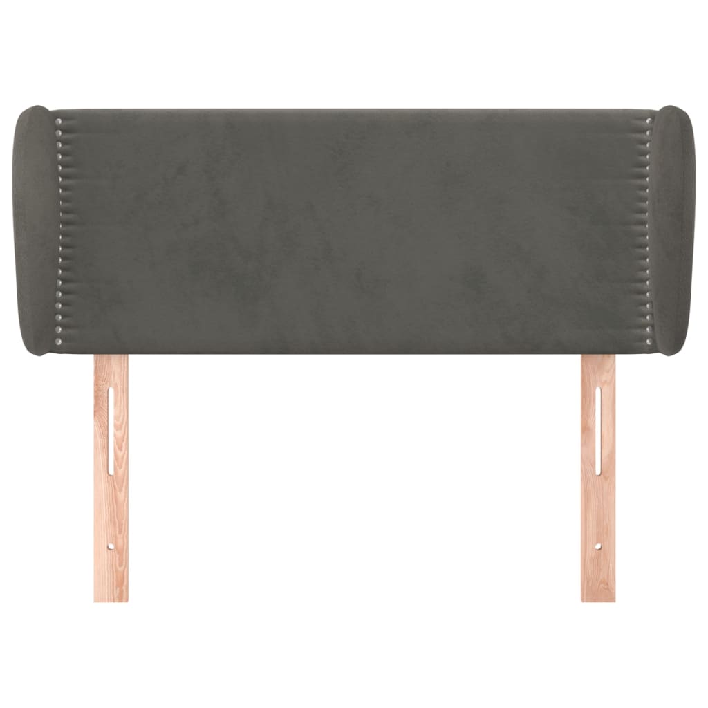 vidaXL Kopfteil mit Ohren Dunkelgrau 93x23x78/88 cm Samt