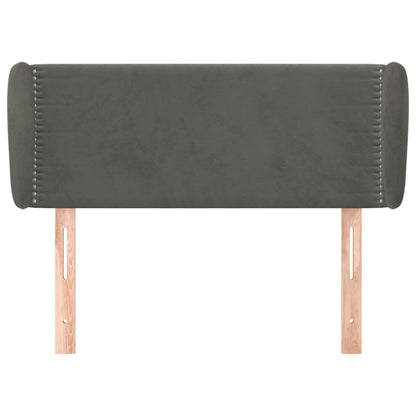 vidaXL Kopfteil mit Ohren Dunkelgrau 93x23x78/88 cm Samt