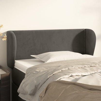 vidaXL Kopfteil mit Ohren Dunkelgrau 93x23x78/88 cm Samt