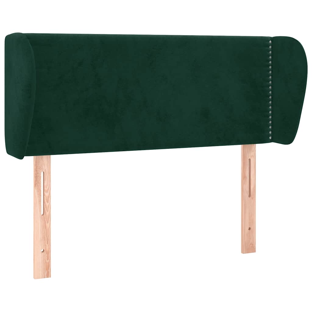 vidaXL Kopfteil mit Ohren Dunkelgrün 93x23x78/88 cm Samt