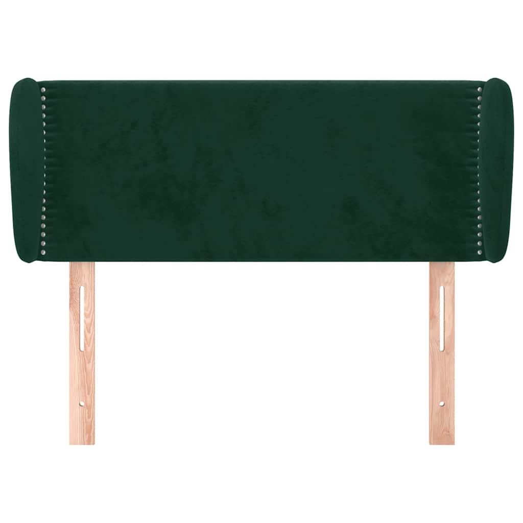 vidaXL Kopfteil mit Ohren Dunkelgrün 93x23x78/88 cm Samt