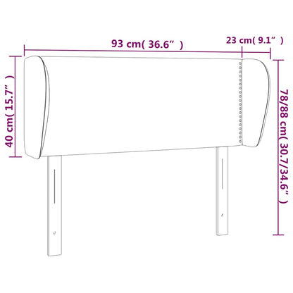vidaXL Kopfteil mit Ohren Dunkelgrün 93x23x78/88 cm Samt
