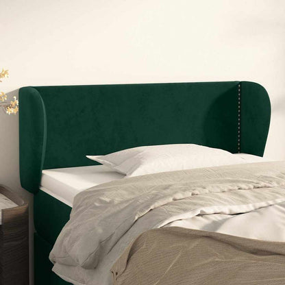 vidaXL Kopfteil mit Ohren Dunkelgrün 93x23x78/88 cm Samt