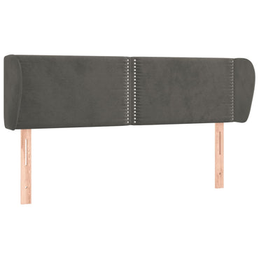 vidaXL Kopfteil mit Ohren Dunkelgrau 147x23x78/88 cm Samt
