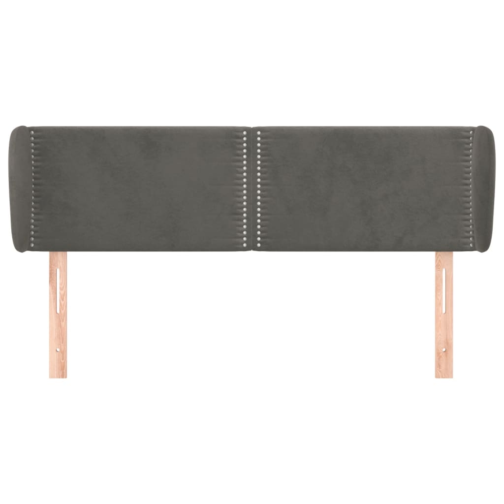 vidaXL Kopfteil mit Ohren Dunkelgrau 147x23x78/88 cm Samt