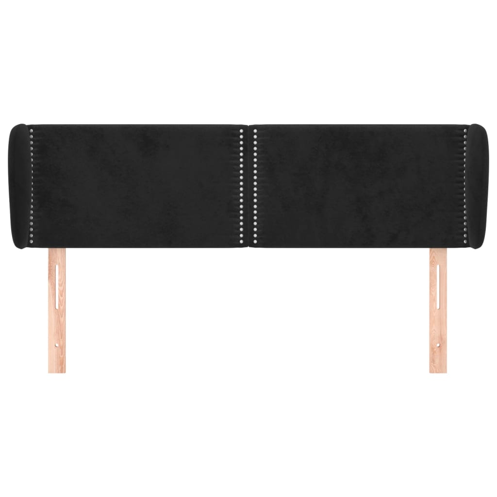 vidaXL Kopfteil mit Ohren Schwarz 147x23x78/88 cm Samt