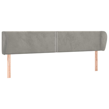 vidaXL Kopfteil mit Ohren Hellgrau 163x23x78/88 cm Samt