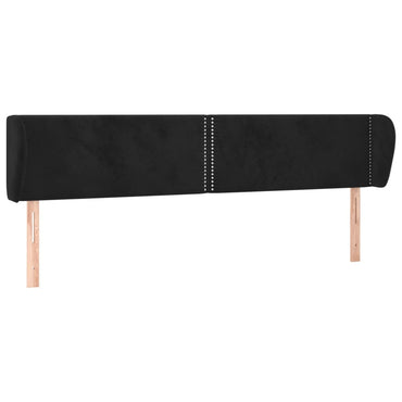 vidaXL Kopfteil mit Ohren Schwarz 183x23x78/88 cm Samt