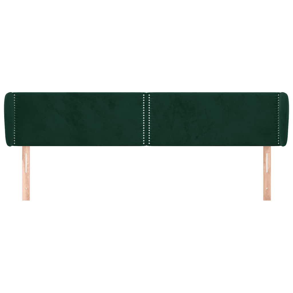 vidaXL Kopfteil mit Ohren Dunkelgrün 183x23x78/88 cm Samt