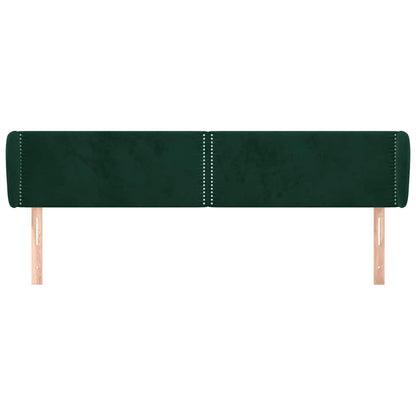 vidaXL Kopfteil mit Ohren Dunkelgrün 183x23x78/88 cm Samt