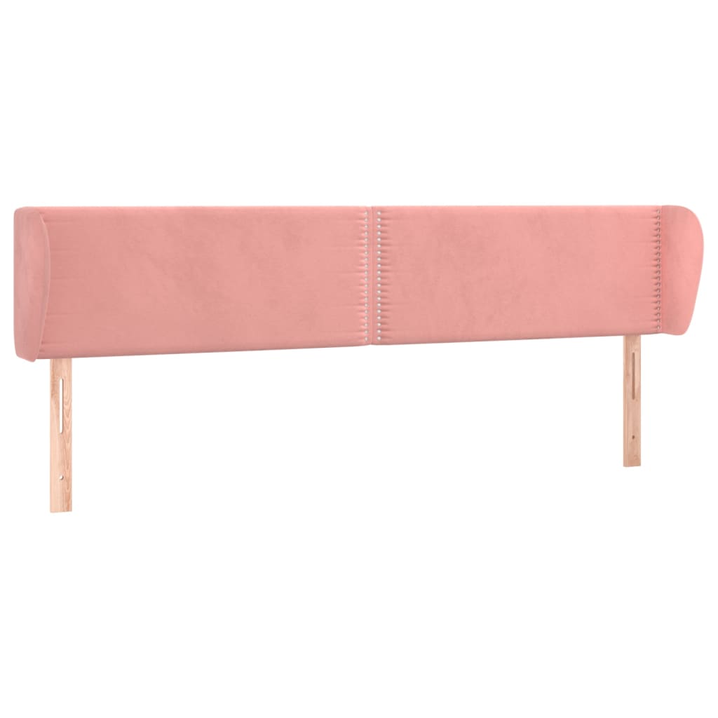 vidaXL Kopfteil mit Ohren Rosa 183x23x78/88 cm Samt
