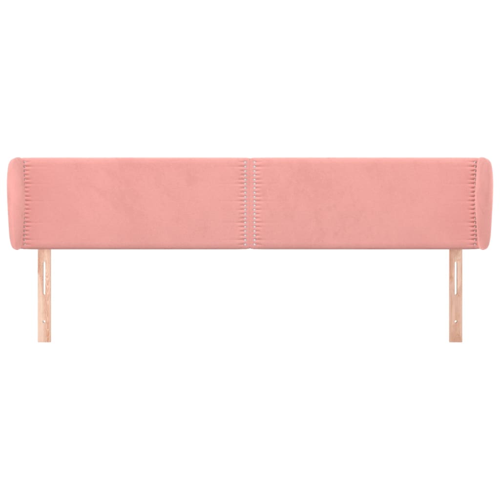 vidaXL Kopfteil mit Ohren Rosa 183x23x78/88 cm Samt