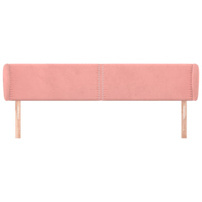 vidaXL Kopfteil mit Ohren Rosa 183x23x78/88 cm Samt