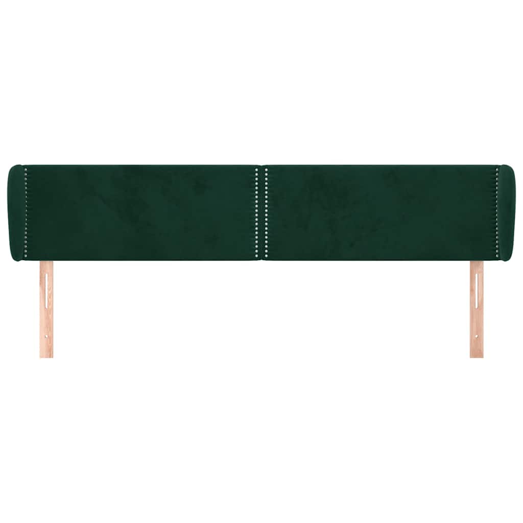 vidaXL Kopfteil mit Ohren Dunkelgrün 203x23x78/88 cm Samt